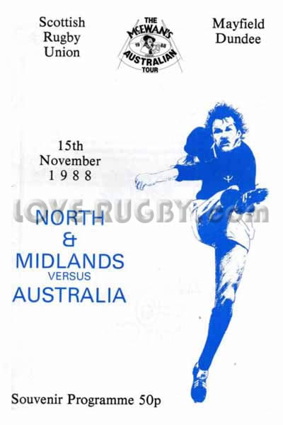 1988 North and Midlands (Sct) v Australia  Rugby Programme
